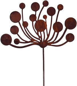 Gartendeko Blüte aus Rost Metall - Gartenstecker - Bloomy / 120x30cm (HxB)