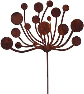 Gartendeko Blüte aus Rost Metall - Gartenstecker - Bloomy / 125x40cm (HxB)