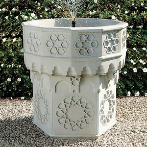 Stein Gartenbrunnen mit Pumpe - Andalucia / Terrakotta