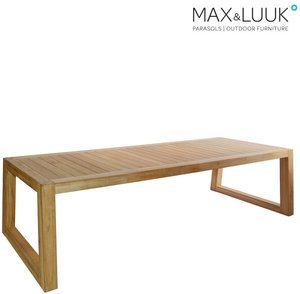 Holztisch aus Teak für den Essbereich im Garten von Max & Luuk - Alec Tisch / 76x300x110cm (HxBxT)