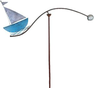 Windspiel Segelboot - Metall - Blau - Fiete