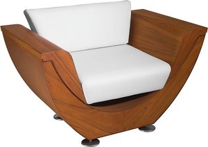 Gepolsterter Masuria Outdoor Sessel aus Holz mit Armlehnen - Narie Sessel / Schwarz / ja