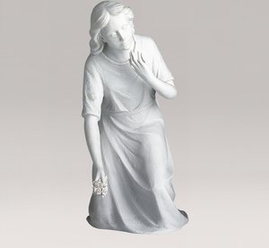 Marmorguss - Kniende Gartenfigur Mutter Gottes - Maria Spicatus