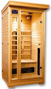 Indoor Infrarotkabine aus Fichtenholz - für 1 Person - eckig - bis zu 60°C - Masaya / ohne Rückenlehne