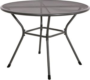 Runder Gartentisch 105cm aus Stahl mit grauer Beschichtung - Tisch Hador