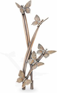 Edle Gartendekoration mit Schmetterlingen aus Aluminium oder Bronze - Tilara / Bronze hellbraun