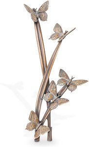 Edle Gartendekoration mit Schmetterlingen aus Aluminium oder Bronze - Tilara / Bronze Wachsgusspatina