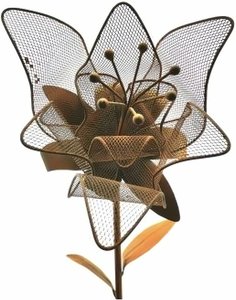 Rost Metall Gartendeko - Blume als Gartenstecker - Luise