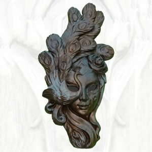 Moderne Gartendekoration - Maske aus Steinguss - Follia / Bronze