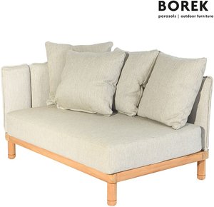 2-Sitzer Garten Loungesofa von Borek inklusive Polster - Softline Loveseat / Beige / Armlehne rechts