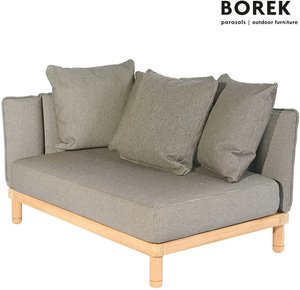 2-Sitzer Garten Loungesofa von Borek inklusive Polster - Softline Loveseat / Braun / Armlehne rechts
