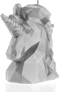 Pferdekopf Figur im modernen Design - Einhorn Kerze vegan - Simera / Silber