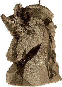 Pferdekopf Figur im modernen Design - Einhorn Kerze vegan - Simera / Bronze