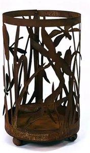 Teelichthalter mit Schilf & Libellen - Rost Gartendeko - Teelichthalter Schilf / 36x22cm (HxDm)