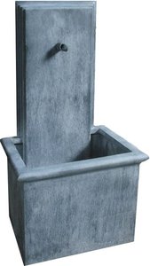 Rustikaler Metall Wand Gartenbrunnen mit Ausgussrohr - Perladero / Stahl galvanisiert