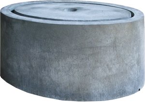 Ovaler Quellstein Gartenbrunnen in Stahl oder Rostoptik - Endefier / Stahl galvanisiert