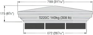 Edle Mauerpfeiler Abdeckplatte aus Stein / Portland weiß / 45,7x45,7cm (LxB)