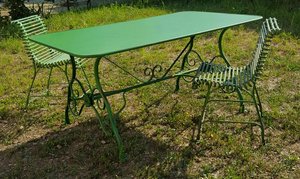 Outdoor Möbel Gartentisch groß eckig antik - Renan / rost / 75x160x90cm