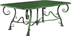 Niedriger eckiger Gartentisch aus Schmiedeeisen - Socrate / grün