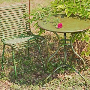 Antik Gartenmöbel Sitzgruppe aus Schmiedeeisen - Thierry / weiß