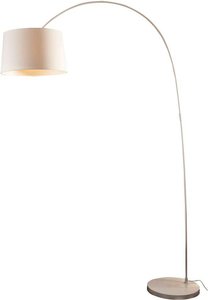 Bogenlampe weiß, Marmorfuß - B/T/H: 135/36/205cm