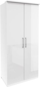 Kleiderschrank 2 Türen OLMO-83 in weiß mit Fronten in Hochglanz, B/H/T: ca. 90/217/63 cm