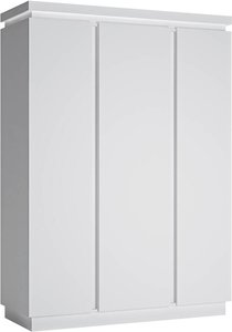 Kleiderschrank 3-türig in weiß Hochglanz LYNDHURST-129, B/H/T ca. 156/217/60 cm