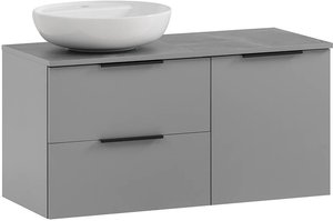 Waschbeckenunterschrank mit Aufsatzwaschbecken ALMATY-80 in grau, B/H/T: ca. 92,3/59,5/45 cm