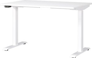 Schreibtisch 120cm, elektrisch höhenverstellbar, weiß, MEMPHIS-01