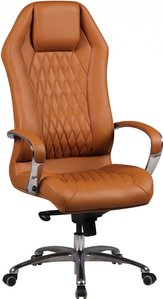 Bürostuhl MONTEREY Echt-Leder Caramel Schreibtischstuhl 120KG Chefsessel hohe Rückenlehne mit Kopfstütze X-XL