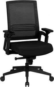 Bürostuhl AREZZO A2 Stoffbezug Schreibtischstuhl Armlehne schwarz Chefsessel 120kg Drehstuhl Synchronmechanik