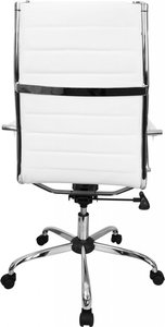 Bürostuhl Bezug Kunst-Leder Schreibtischstuhl Weiß X-XL 110 kg Chefsessel höhenverstellbar Drehstuhl