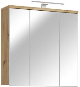 Bad-Spiegelschrank 3-trg VERIS von Forte Weiß / Artisan Oak