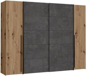 Kleiderschrank 270 cm breit NARAGO Artisan Eiche / Beton Grau