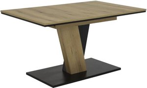 Säulentisch ausziehbar 140-180 cm LUCY T von Hela Evoke Eiche / Schwarz