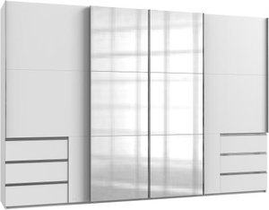 Schiebetürenschrank 350 cm mit Spiegel und Schubladen LEVEL36 A von WIMEX Weiß