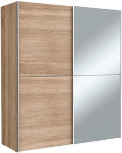 Schiebetürenschrank mit Spiegel 170 cm breit WHITE KISS Sonoma Eiche