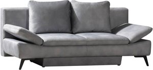 Schlafsofa Federkern Sofa 213 cm breit Grau Winnie von RESTYL