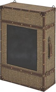 Wandregal Wandkoffer inkl Tafel CASE-5 von Reality Import Vintage Geflecht Braun